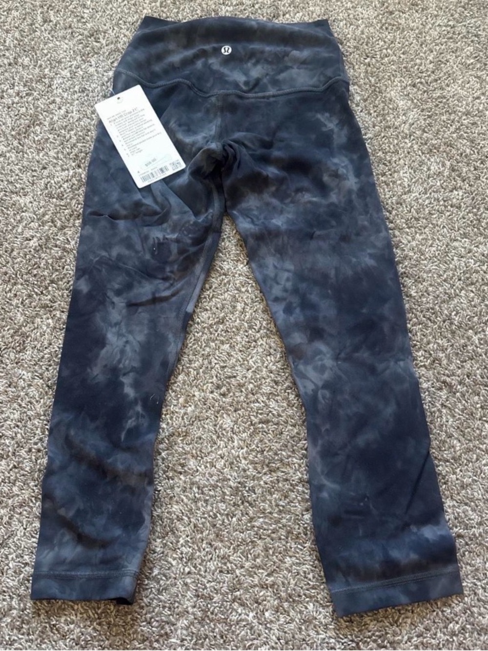 Lululemon Align High Rise Crop 21” Diamond Dye Pitch Grey Graphite Grey Size 4